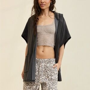 NWT Aerie Hooded Fleece Cape